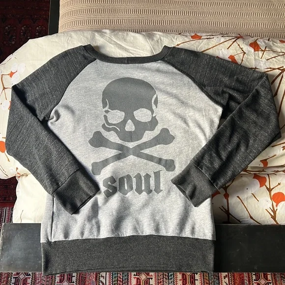 Soul cycle grey sweatsuit crew neck with elastic ankle jogger - Picture 2 of 10